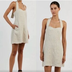 DISSH Beige Linen Halter Dress